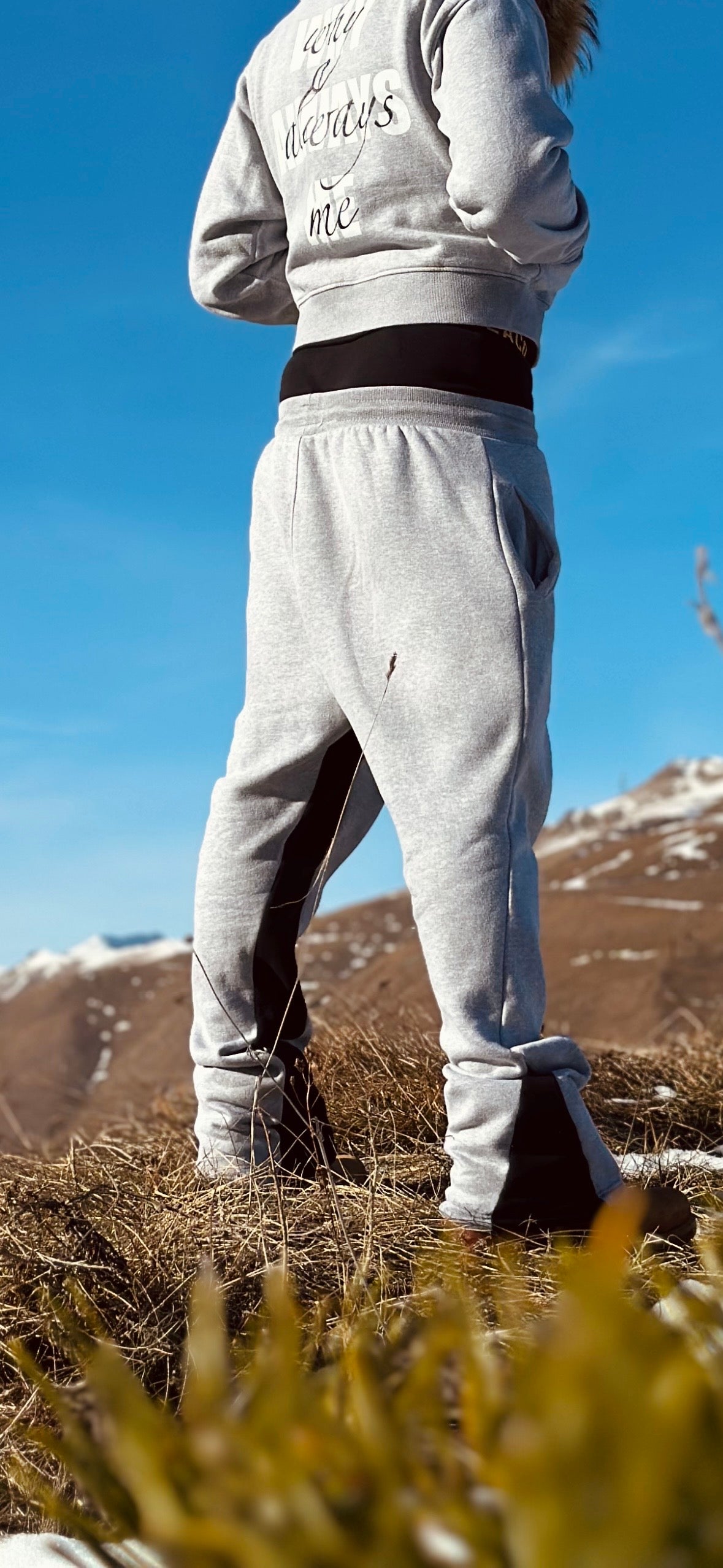 GREY FLARE PANTS