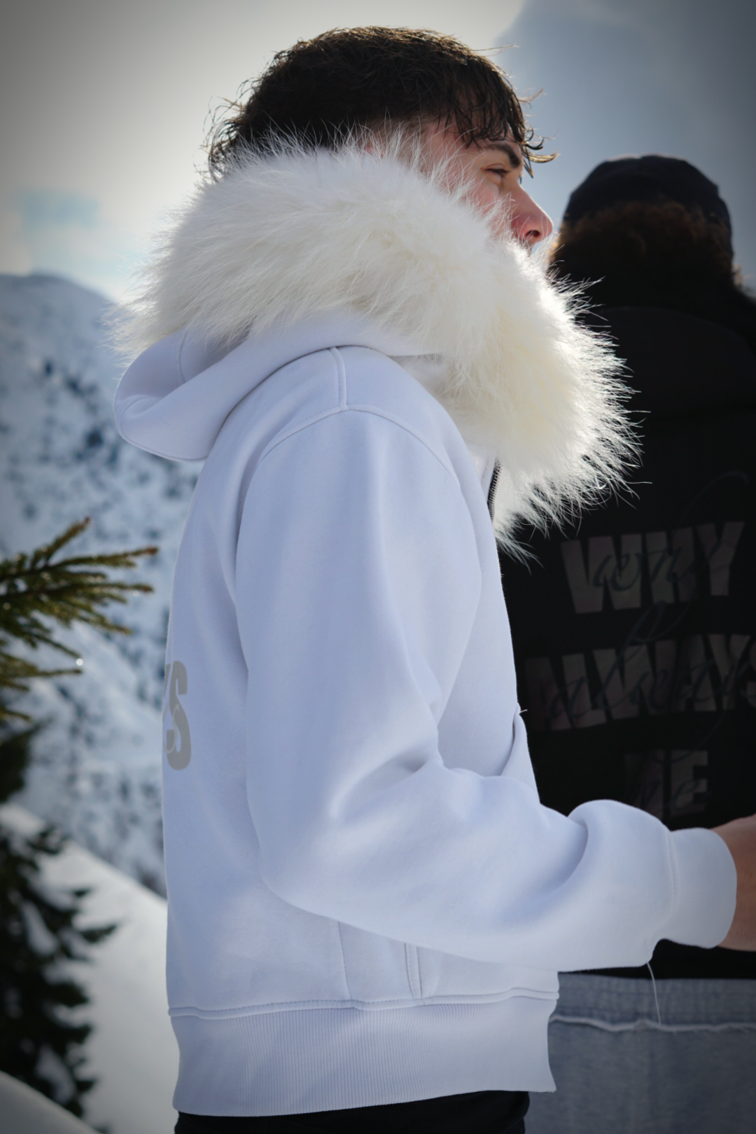 FUR HOODIE WHITE