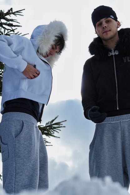 FUR HOODIE WHITE